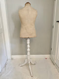 Antique Mannequin dress form with antique wood base