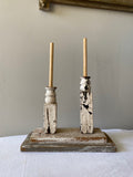 Ivory Ring stand, Ivory wood ring holder made from antique spindles