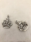 Rhinestone crowns with jump ring on top,2 pieces