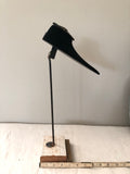 Jewelry stand black velvet with barn wood base