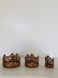 Metal crowns, set of 3 lace metal crowns