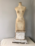 Antique Mannequin dress form with antique plaster corbel base