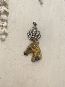 Horse and rhinestone crown with jump ring on top