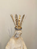 Head crown,feathered crown,metal crown,queen crown,fairy crown,wreath,wreath,vintage rhinestones,metal banding,leaf crown