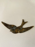 1 raw brass swallow metal bird finding