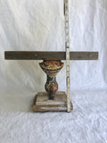 Vintage claw foot stand,1 ball claw foot with barn wood,bathtub feet, orange and red brown rusted claw