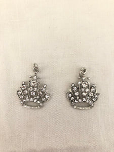 Rhinestone crowns with jump ring on top,2 pieces