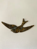 1 raw brass swallow metal bird finding
