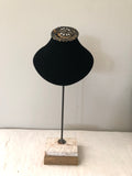 Jewelry stand black velvet with barn wood base