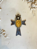 Cross with Mary and rhinestone trim