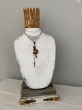 Metal crown,tall leaf feather crown for statues,busts and mannequins (3")