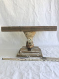 Vintage claw foot stand,1 ball claw foot with barn wood,bathtub feet, brown rusted, vintage ivory slight blue and brown