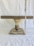 Vintage claw foot stand,1 ball claw foot with barn wood,bathtub feet, brown rusted, vintage ivory slight blue and brown