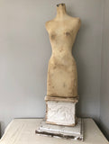 Antique Mannequin dress form with antique plaster corbel base