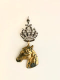 Horse and rhinestone crown with jump ring on top