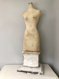 Antique Mannequin dress form with antique plaster corbel base