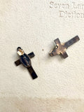 Cross with Mary and gold flower (2 pieces)