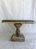 Vintage claw foot stand,1 ball claw foot with barn wood,bathtub feet, orange and red brown rusted claw