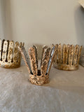 Metal crowns, set of 3 leaf feather metal crowns