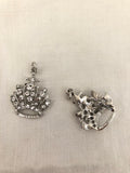 Rhinestone crowns with jump ring on top,2 pieces