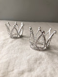 Small rhinestone crowns, 2 rhinestone crown pair, silver rhinestone crown, ornate crown,ornamental crown,king crown,doll crown