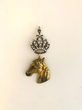 Horse and rhinestone crown with jump ring on top