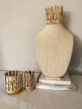 Metal crowns, set of 3 leaf feather metal crowns