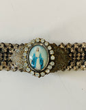 Rhinestone bracelet, embellished rhinestones and a mary pendant