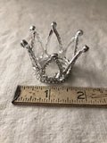 Small rhinestone crowns, 2 rhinestone crown pair, silver rhinestone crown, ornate crown,ornamental crown,king crown,doll crown