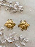 Bee findings,2  bee stamping in gold