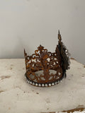 French lace crown with rhinestone center and rhinestone chain