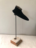 Jewelry stand black velvet with barn wood base