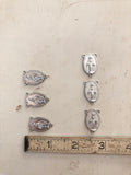 Metal Virgin Mary findings, 6 silver rosary connectors, Virgin Mary rosary connectors