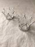 Small rhinestone crowns, 2 rhinestone crown pair, silver rhinestone crown, ornate crown,ornamental crown,king crown,doll crown