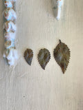 Metal leaves, 4 patina leaves, decorative leaves, crown leaf parts