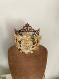 French lace crown light weight cherub metal on front of crown