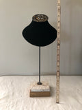 Jewelry stand black velvet with barn wood base